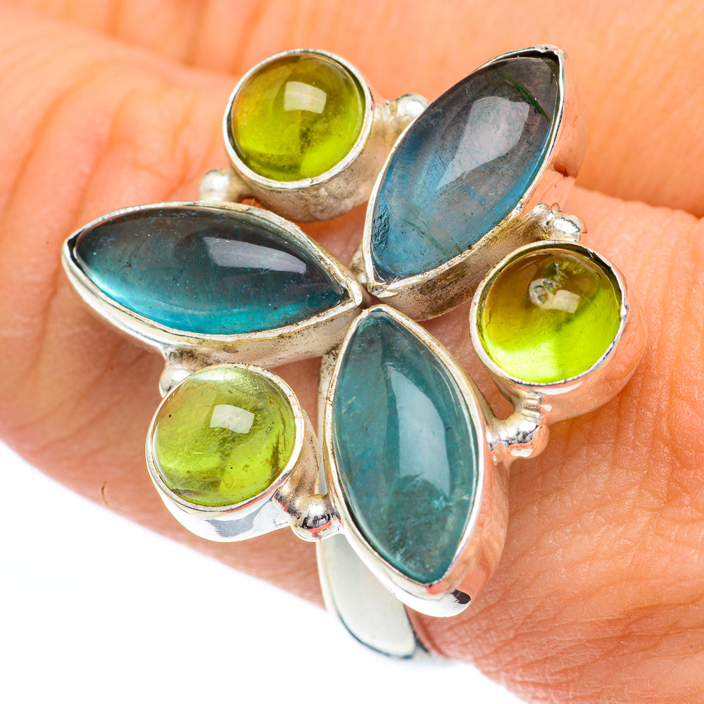 Blue Fluorite Rings handcrafted by Anasilvercos - RING60864