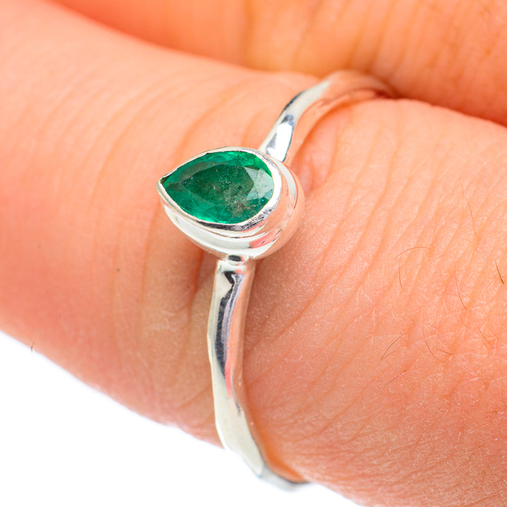 Zambian Emerald Rings handcrafted by Anasilvercos - RING60902