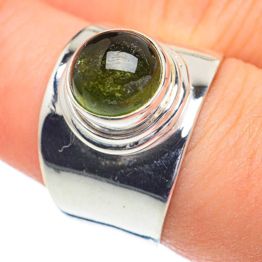 Green Tourmaline Rings handcrafted by Anasilvercos - RING60903