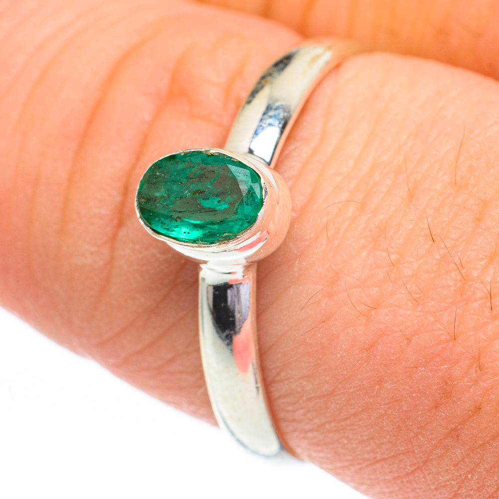 Zambian Emerald Rings handcrafted by Anasilvercos - RING60904
