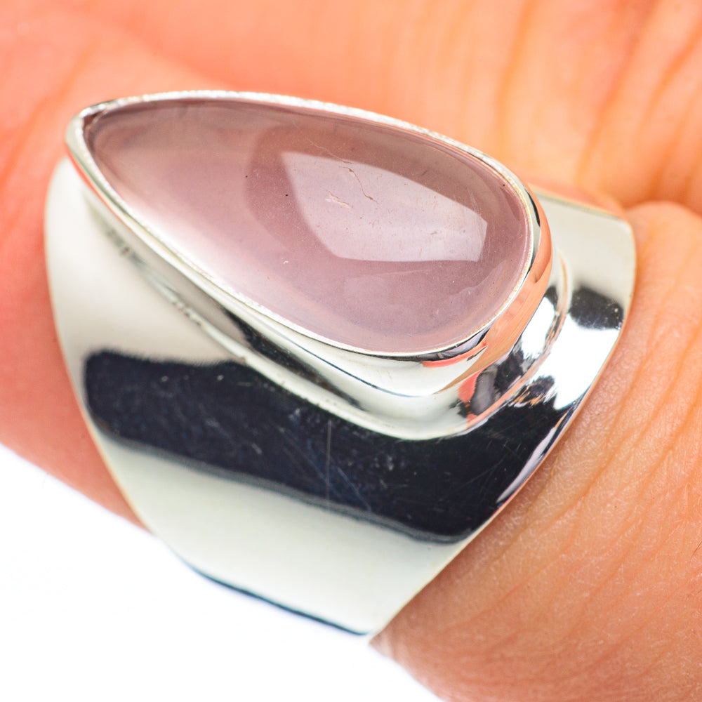 Rose Quartz Rings handcrafted by Anasilvercos - RING60905