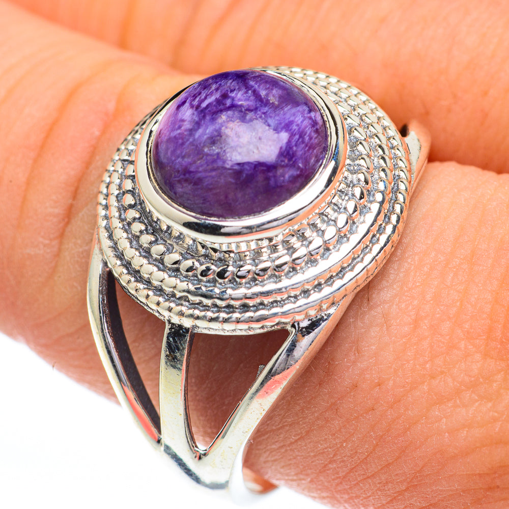 Charoite Rings handcrafted by Anasilvercos - RING60909