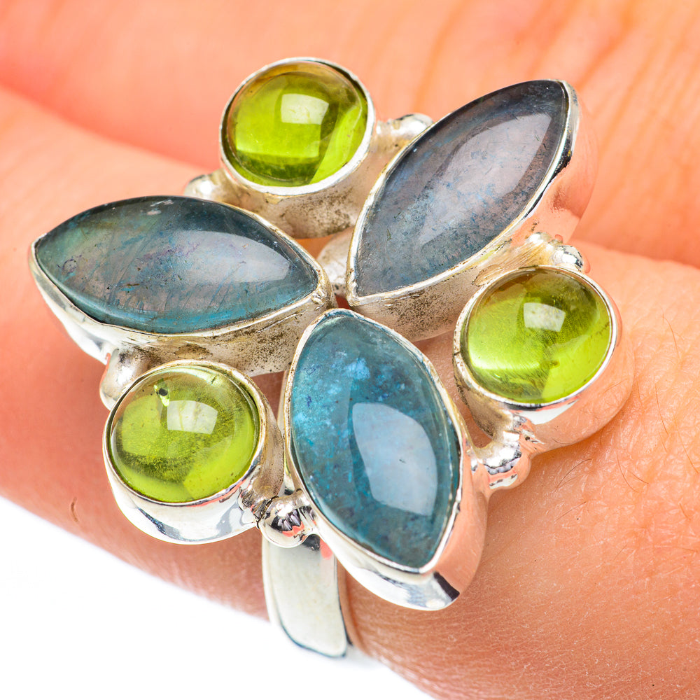 Blue Fluorite Rings handcrafted by Anasilvercos - RING60916