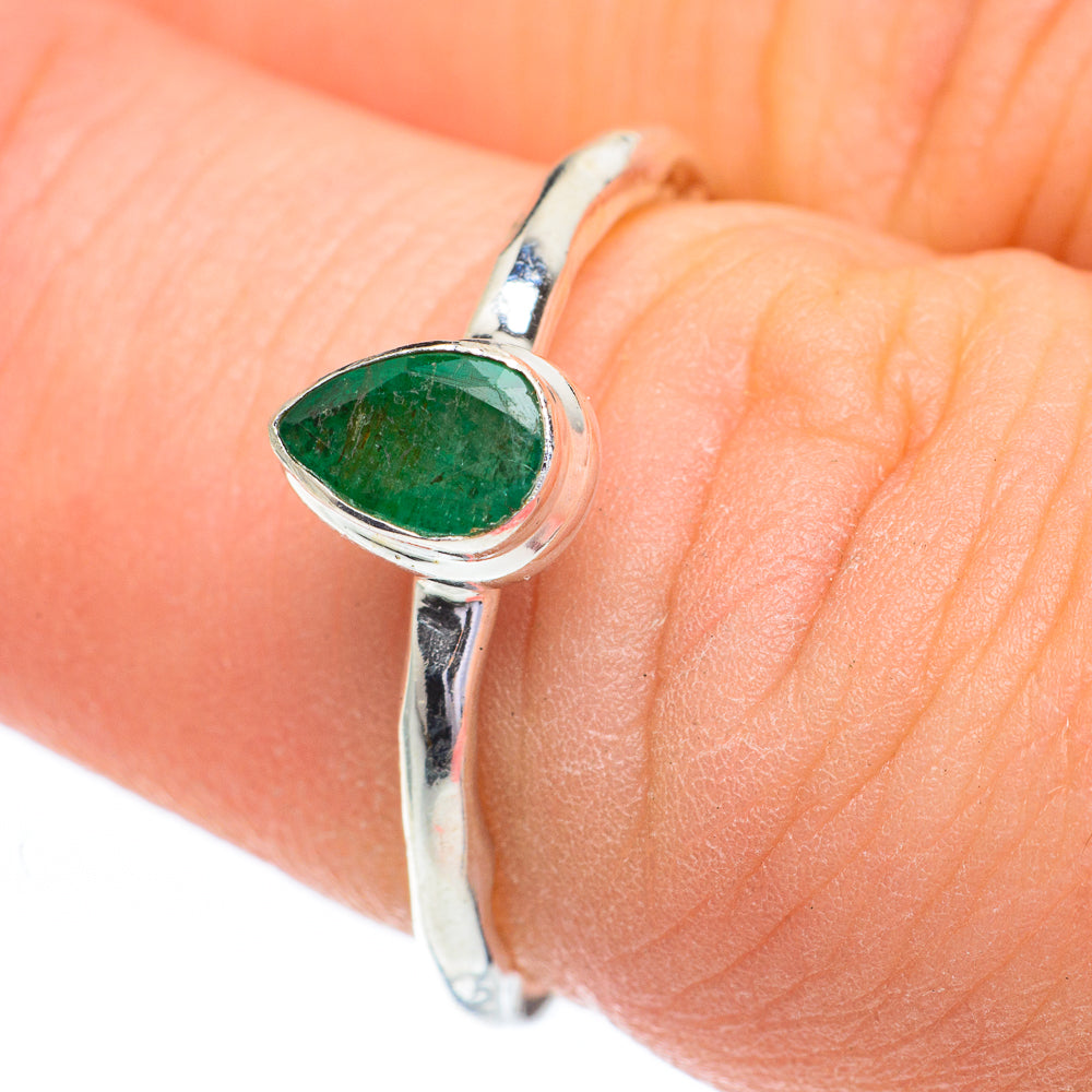 Zambian Emerald Rings handcrafted by Anasilvercos - RING60918
