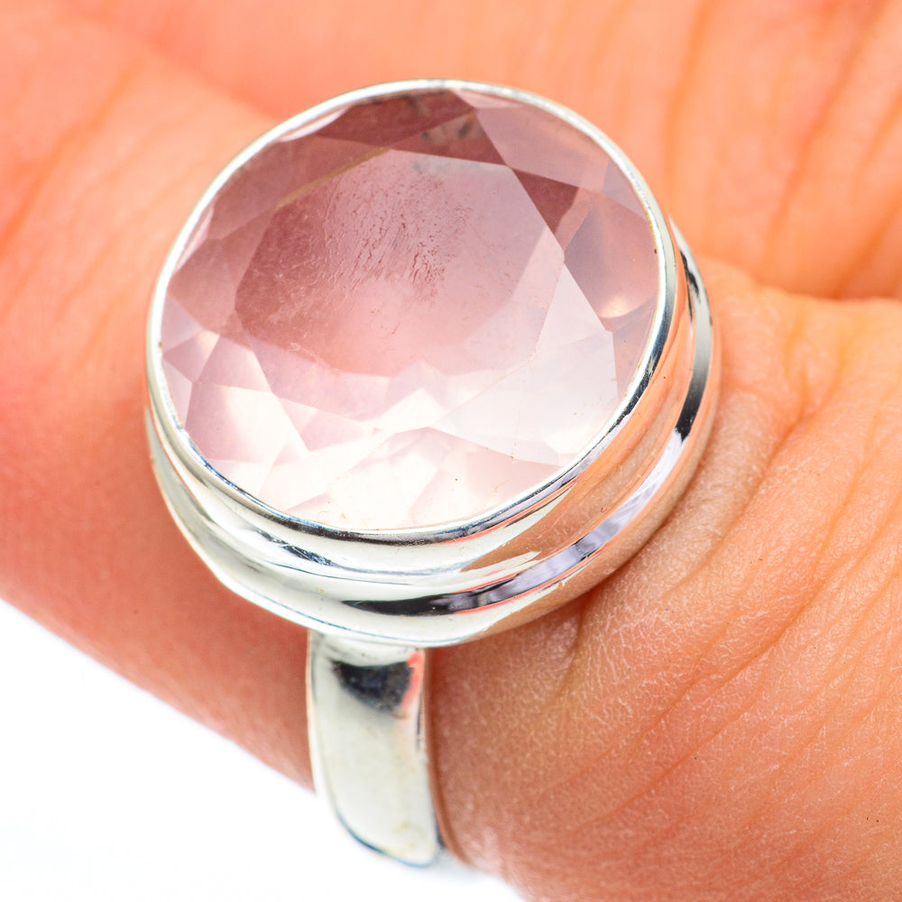 Rose Quartz Rings handcrafted by Anasilvercos - RING60921