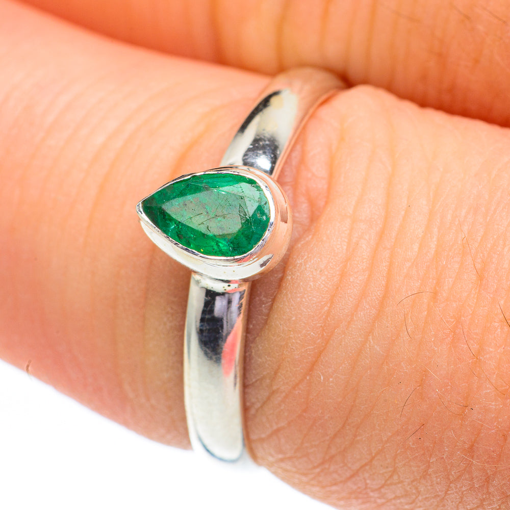 Zambian Emerald Rings handcrafted by Anasilvercos - RING60934