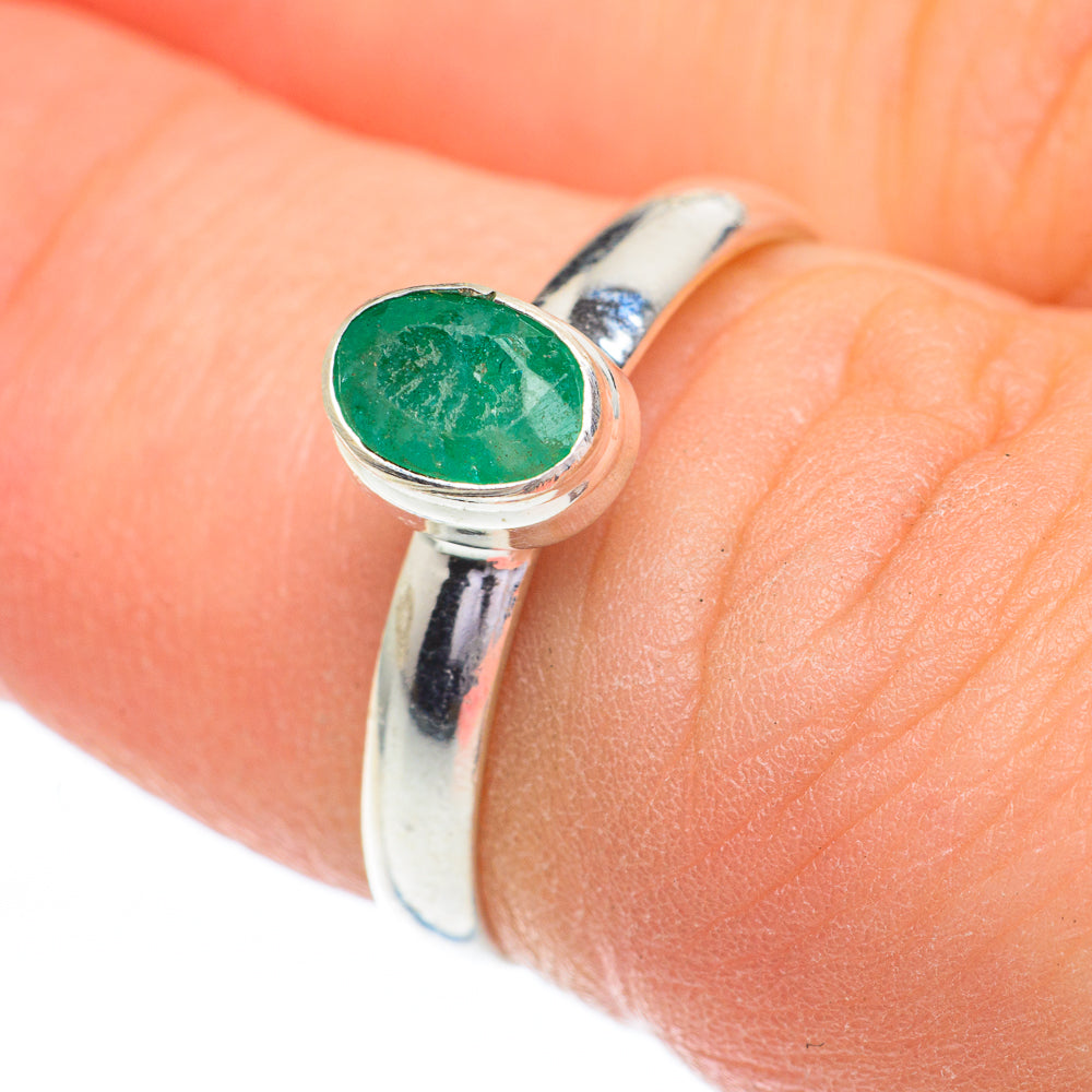 Zambian Emerald Rings handcrafted by Anasilvercos - RING60936