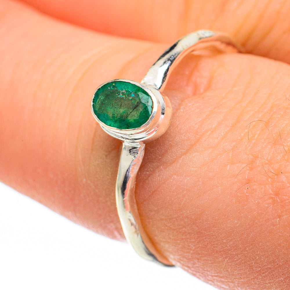 Zambian Emerald Rings handcrafted by Anasilvercos - RING60948