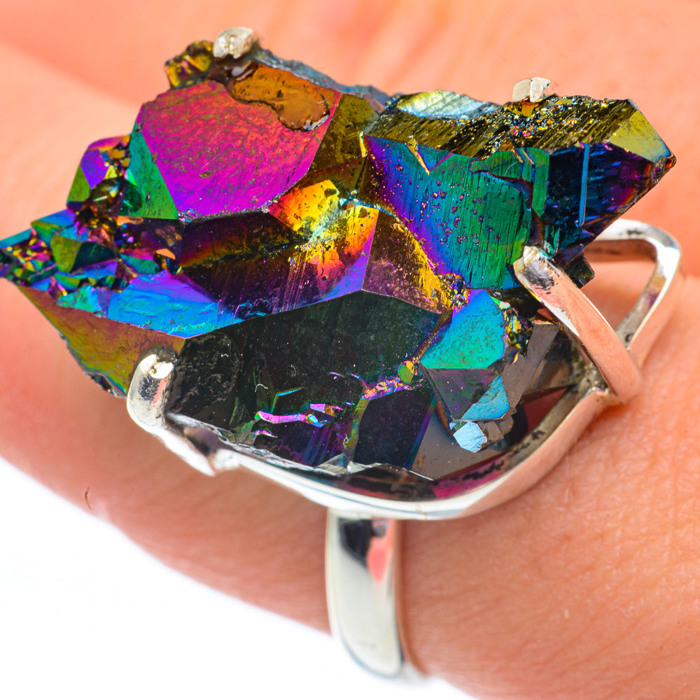 Titanium Sunshine Druzy Rings handcrafted by Anasilvercos - RING60982