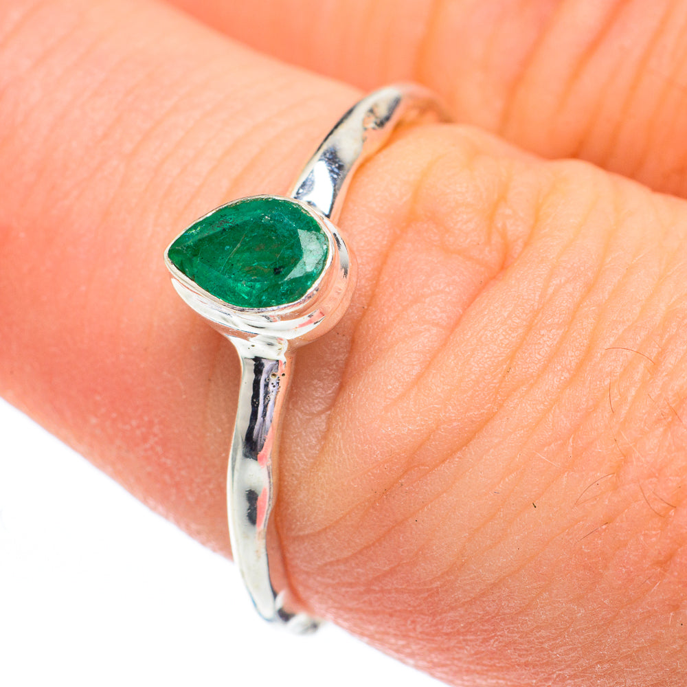 Zambian Emerald Rings handcrafted by Anasilvercos - RING60992