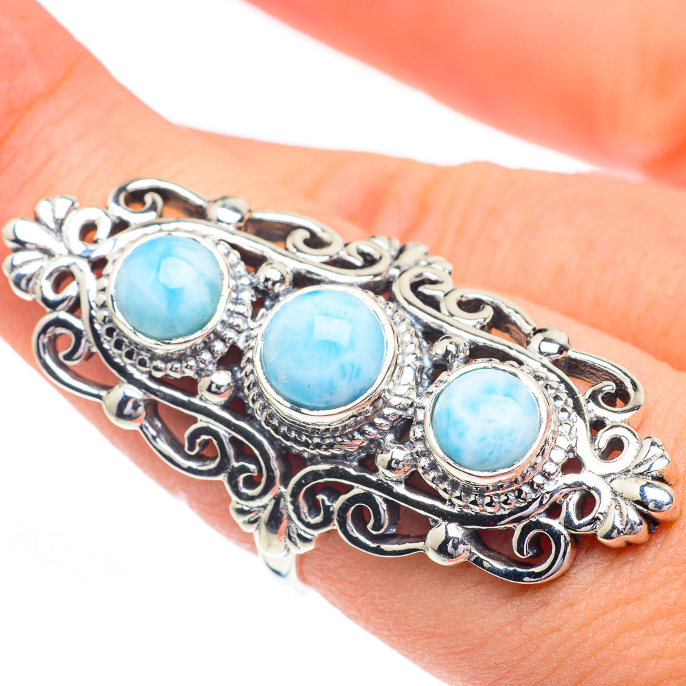 Larimar Rings handcrafted by Anasilvercos - RING61014