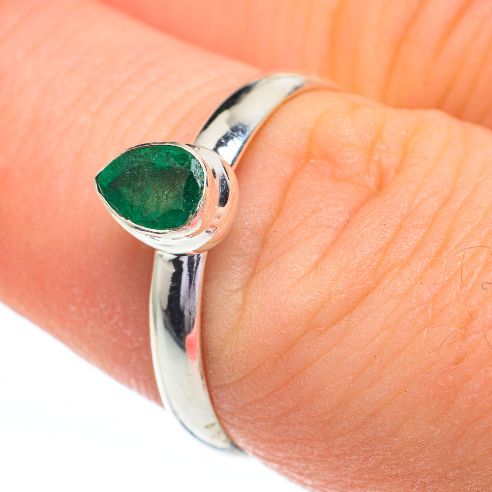 Zambian Emerald Rings handcrafted by Anasilvercos - RING61020