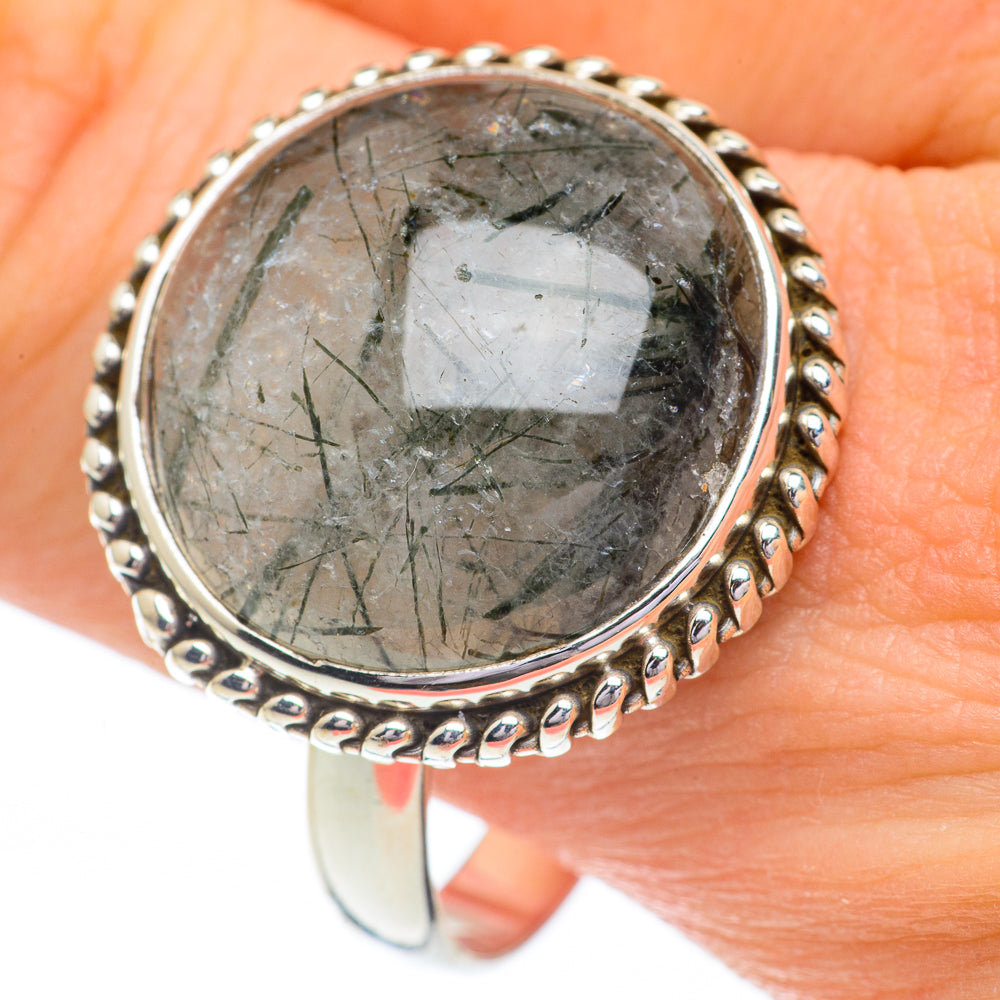 Tourmalinated Quartz Rings handcrafted by Anasilvercos - RING61032