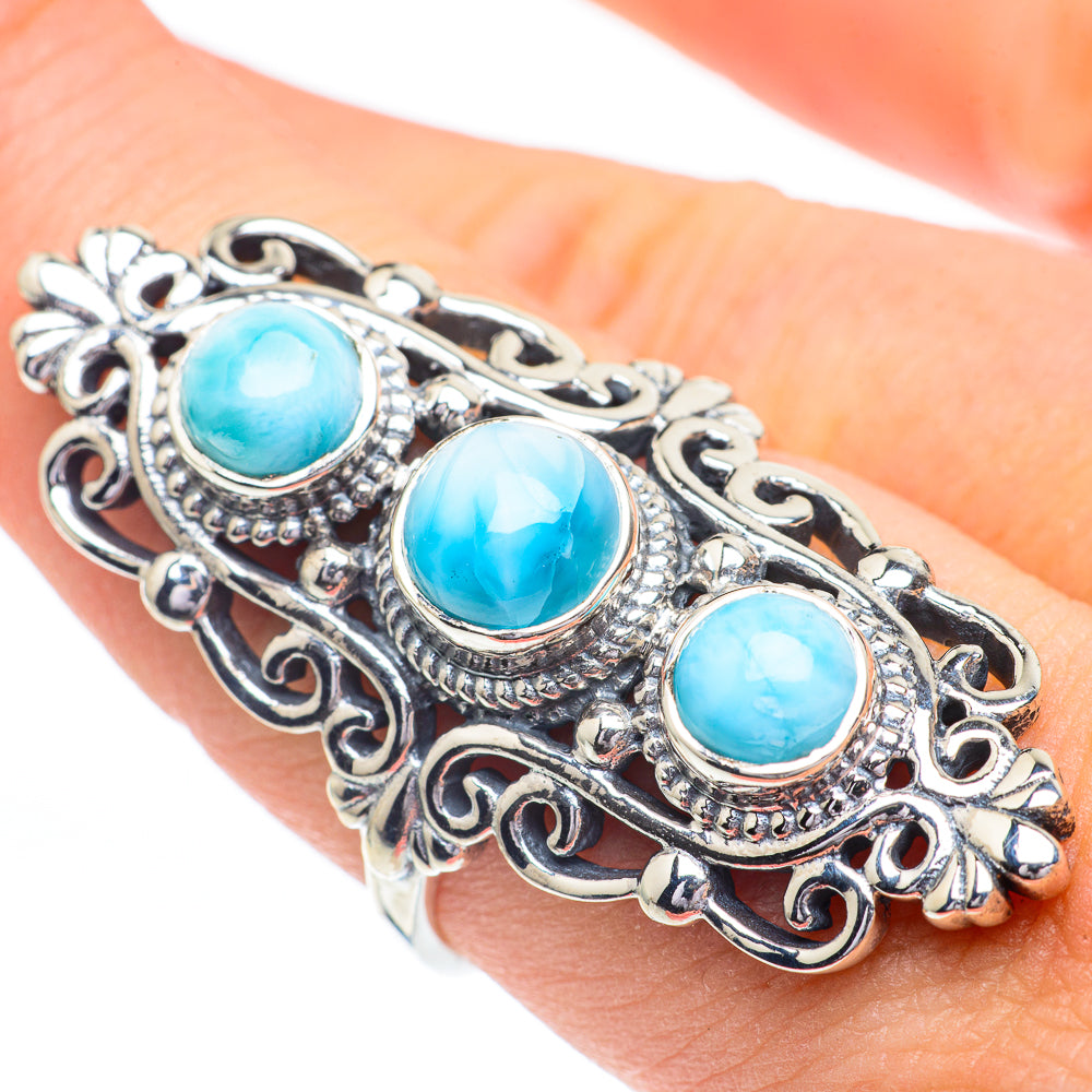 Larimar Rings handcrafted by Anasilvercos - RING61041