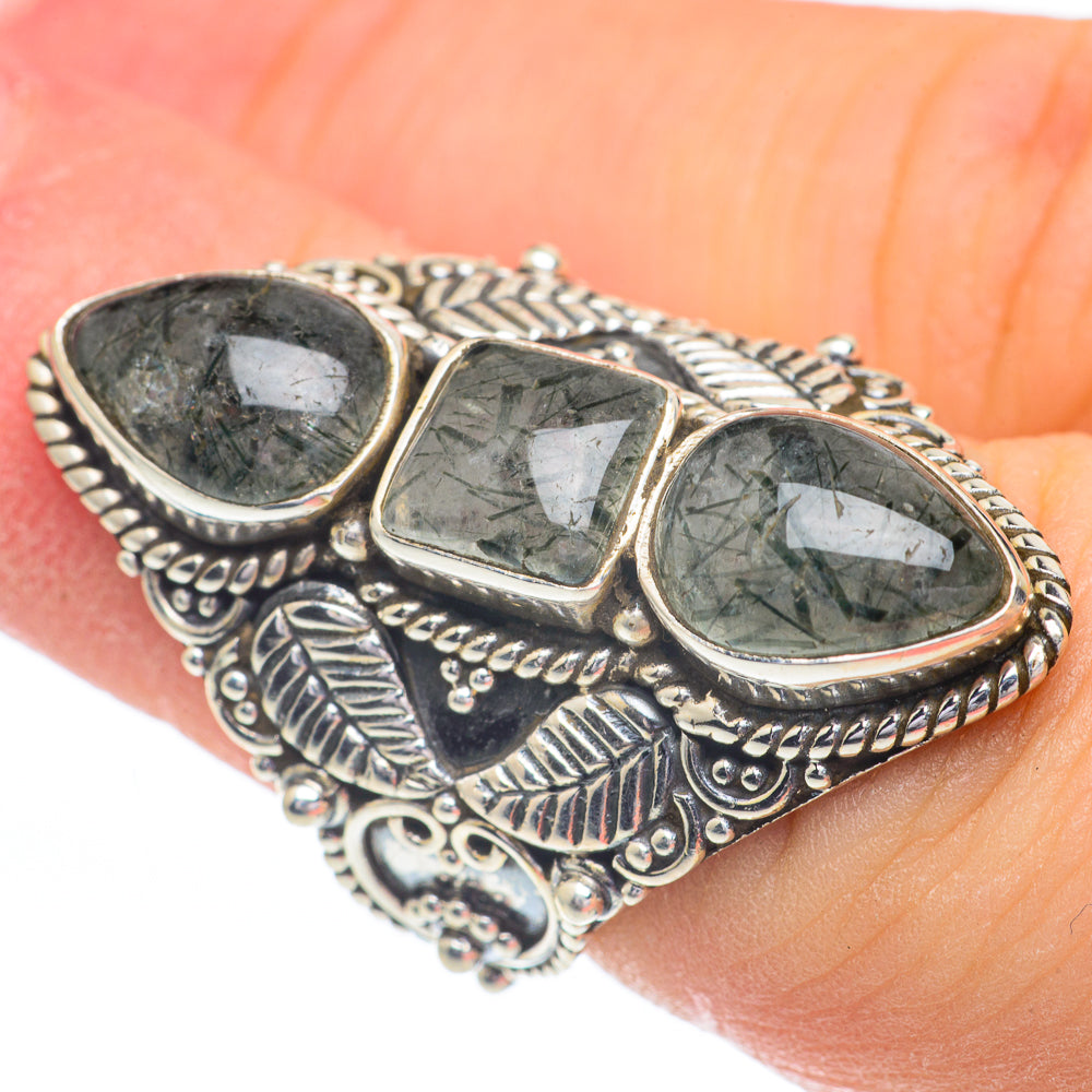 Tourmalinated Quartz Rings handcrafted by Anasilvercos - RING61076