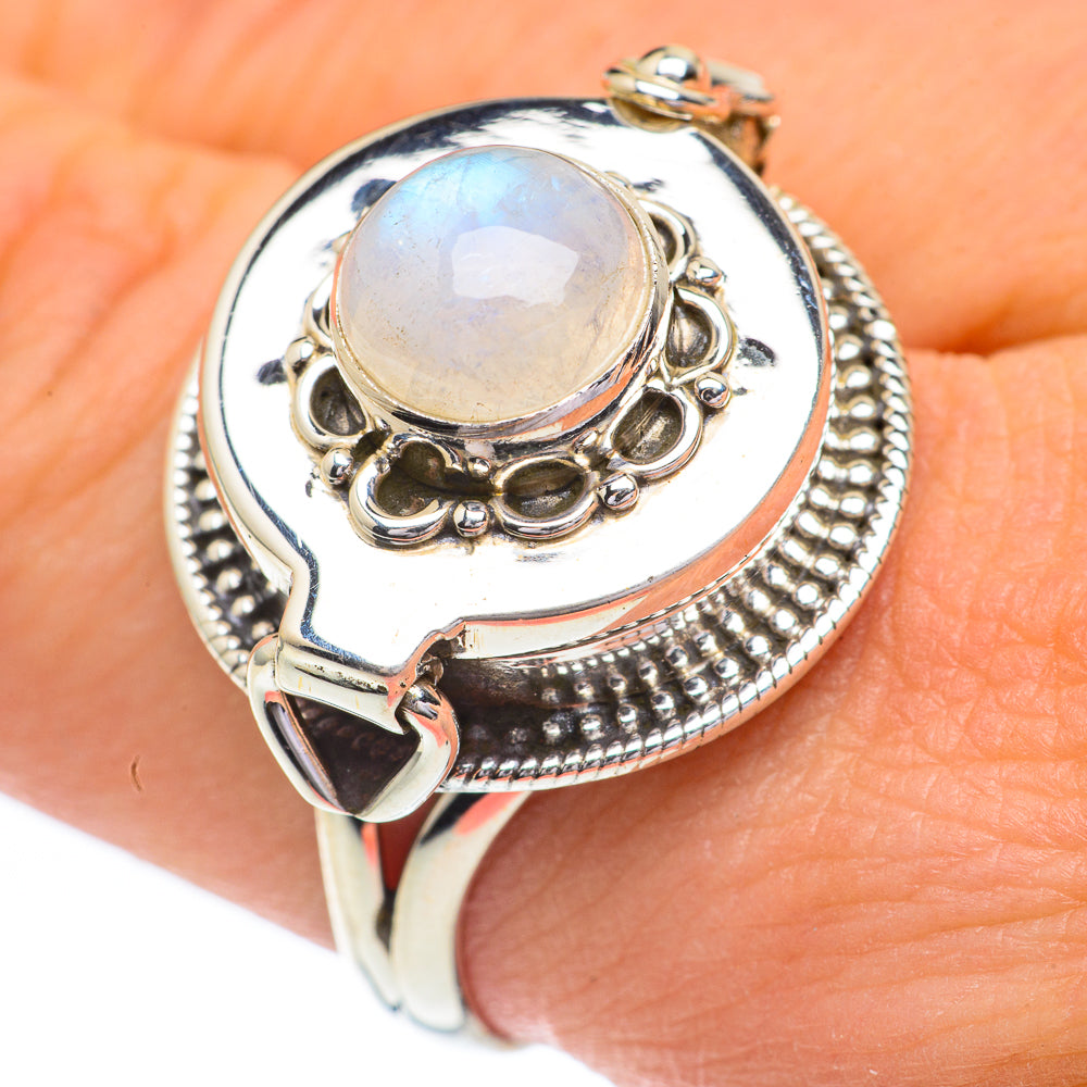 Rainbow Moonstone Rings handcrafted by Anasilvercos - RING61077