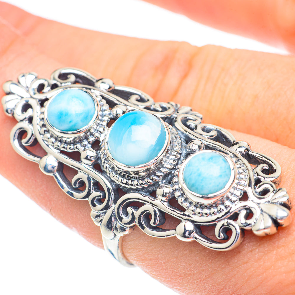 Larimar Rings handcrafted by Anasilvercos - RING61100