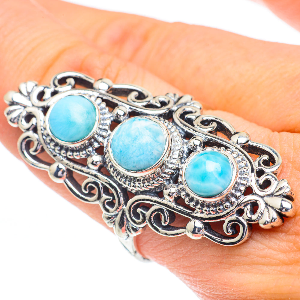 Larimar Rings handcrafted by Anasilvercos - RING61115
