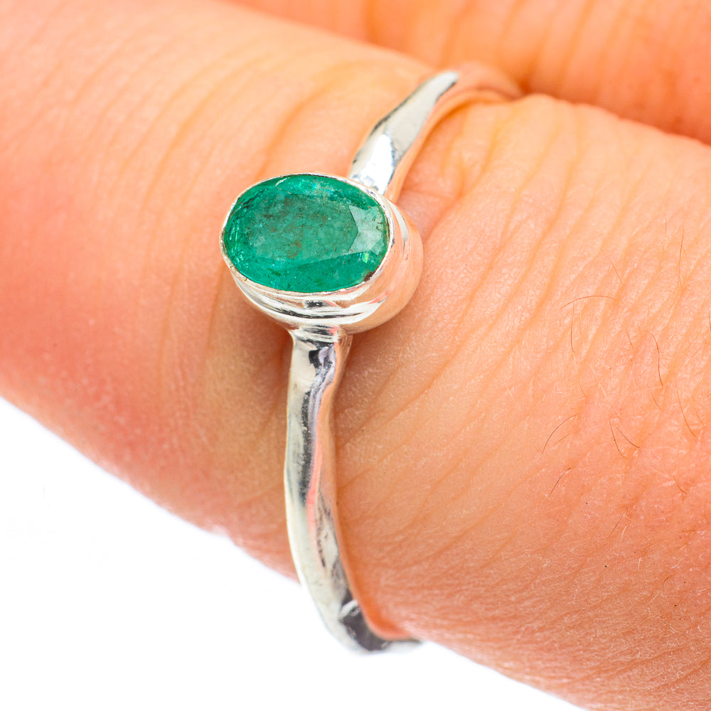 Zambian Emerald Rings handcrafted by Anasilvercos - RING61118