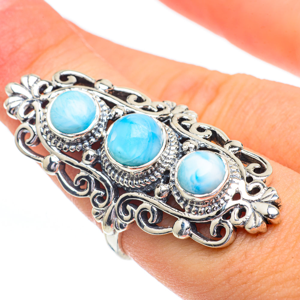 Larimar Rings handcrafted by Anasilvercos - RING61131