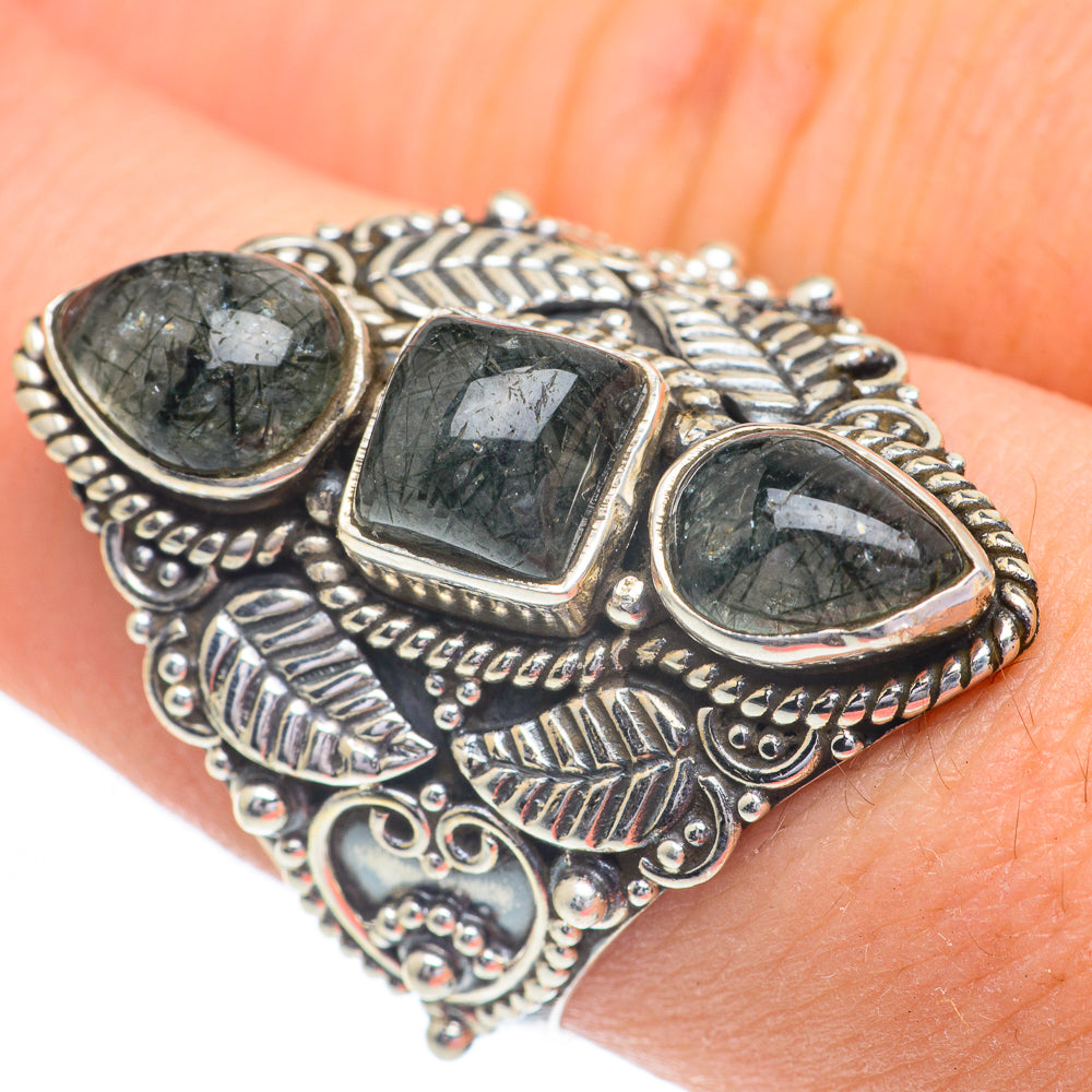 Tourmalinated Quartz Rings handcrafted by Anasilvercos - RING61140