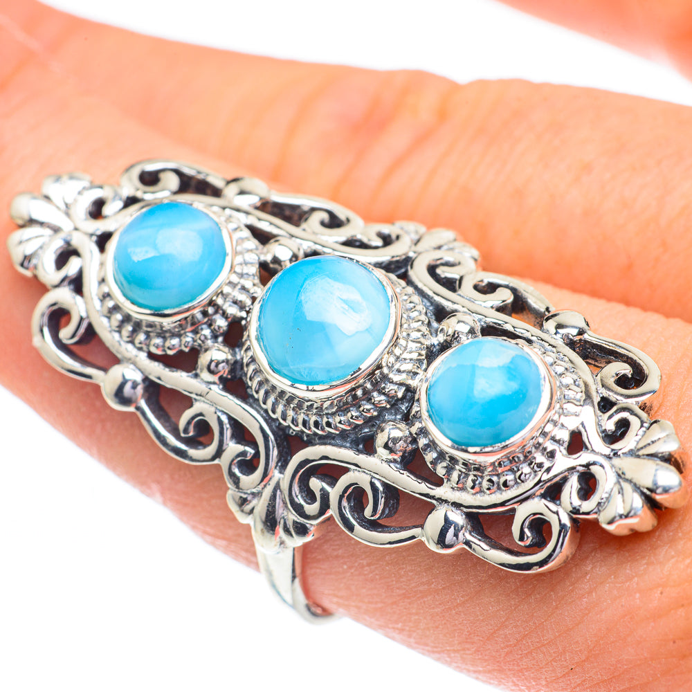 Larimar Rings handcrafted by Anasilvercos - RING61143