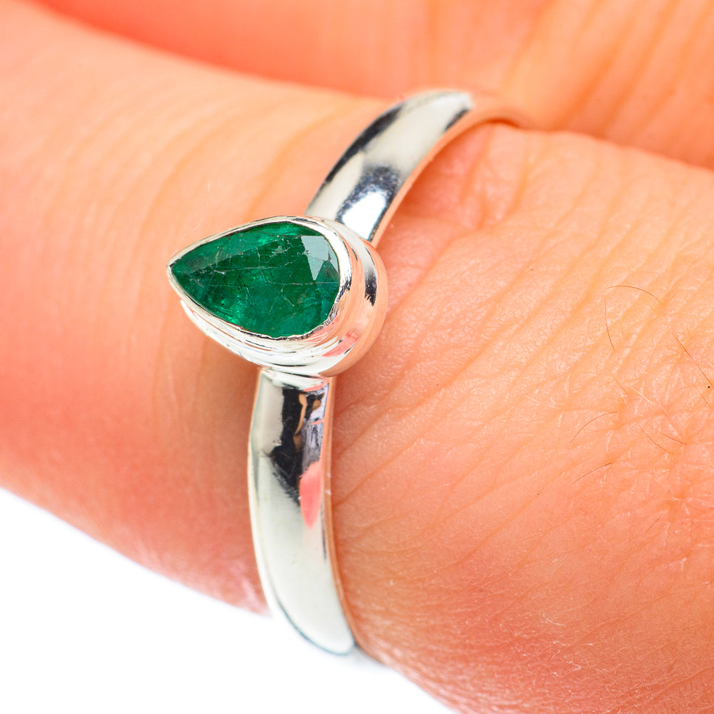 Zambian Emerald Rings handcrafted by Anasilvercos - RING61152