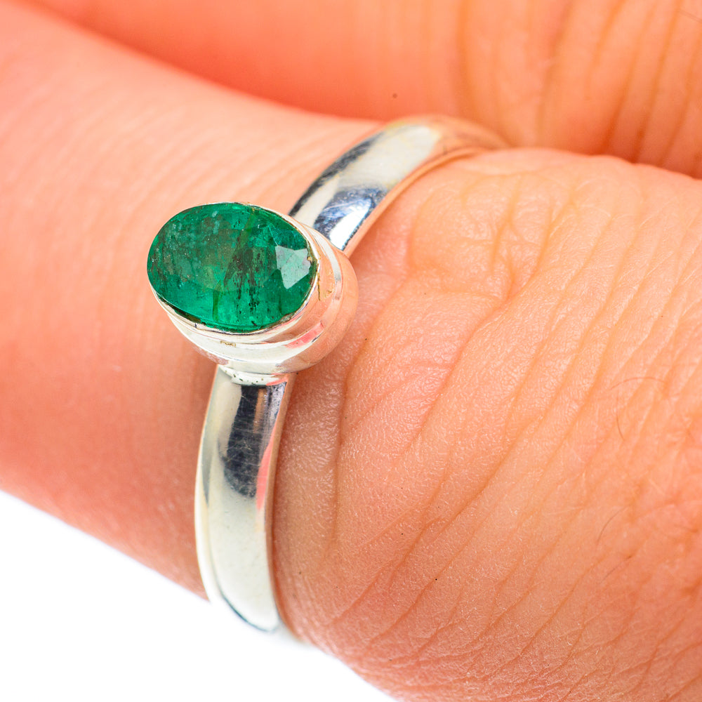 Zambian Emerald Rings handcrafted by Anasilvercos - RING61181