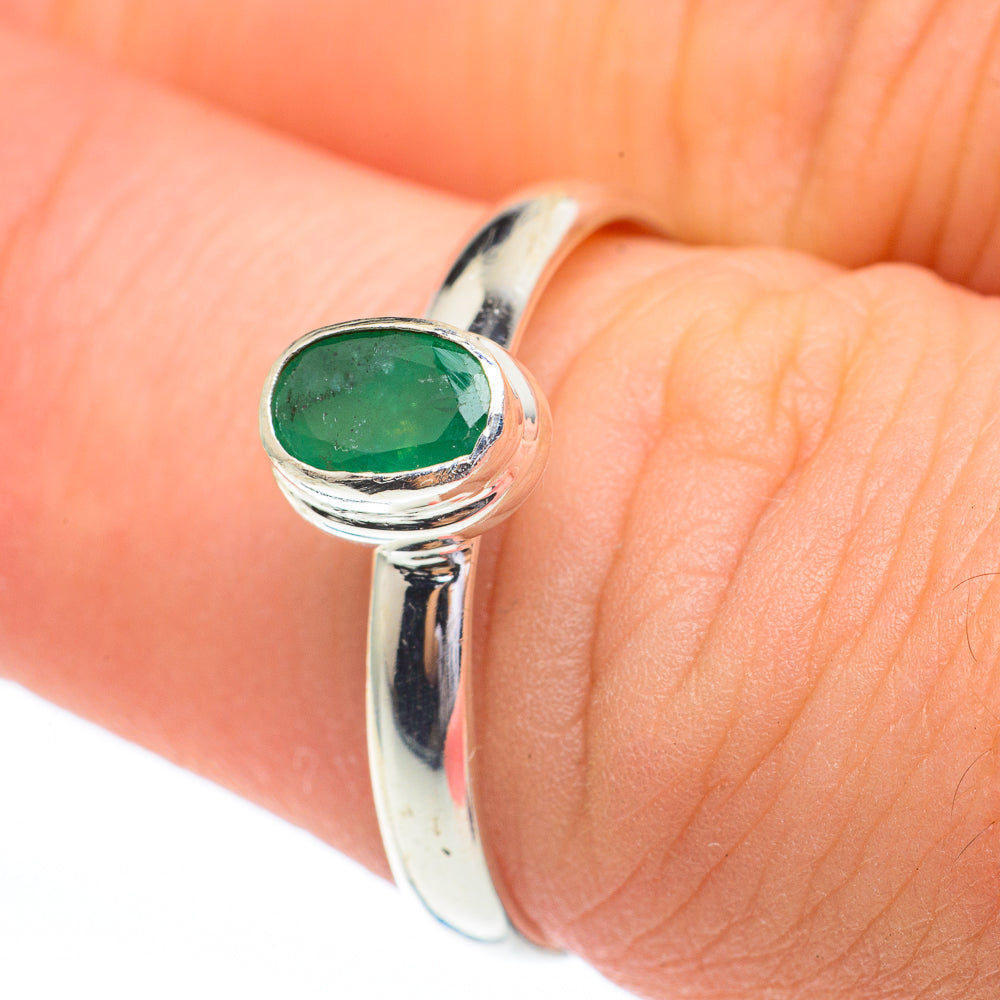 Zambian Emerald Rings handcrafted by Anasilvercos - RING61205