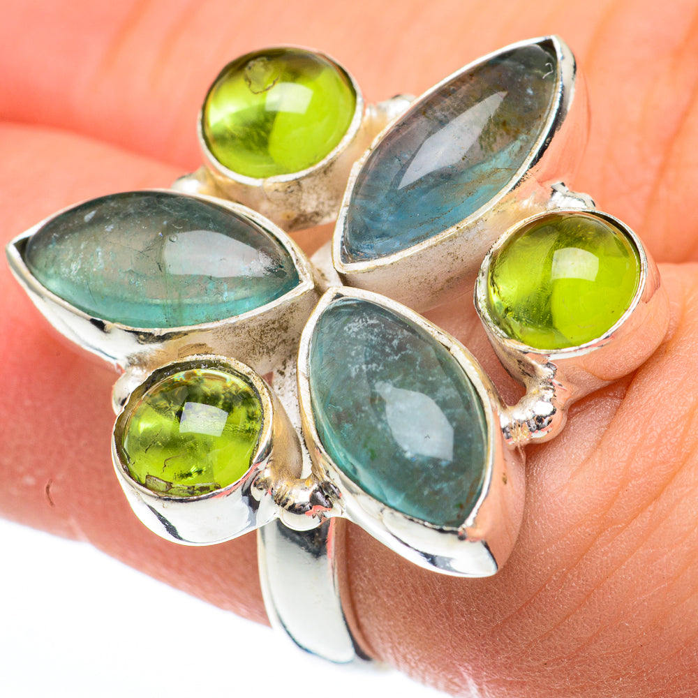Blue Fluorite Rings handcrafted by Anasilvercos - RING61224