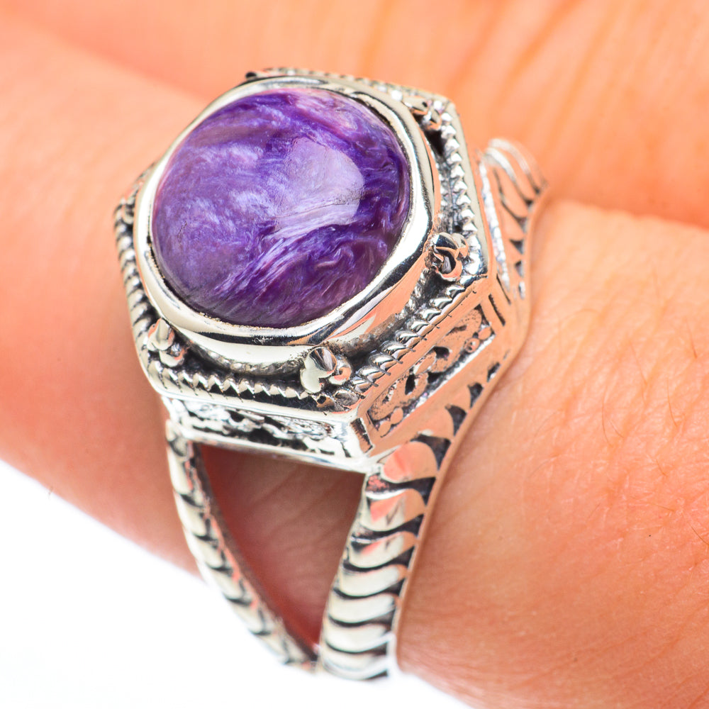 Charoite Rings handcrafted by Anasilvercos - RING61237