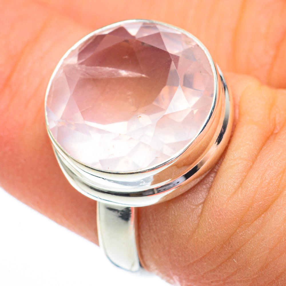 Rose Quartz Rings handcrafted by Anasilvercos - RING61254