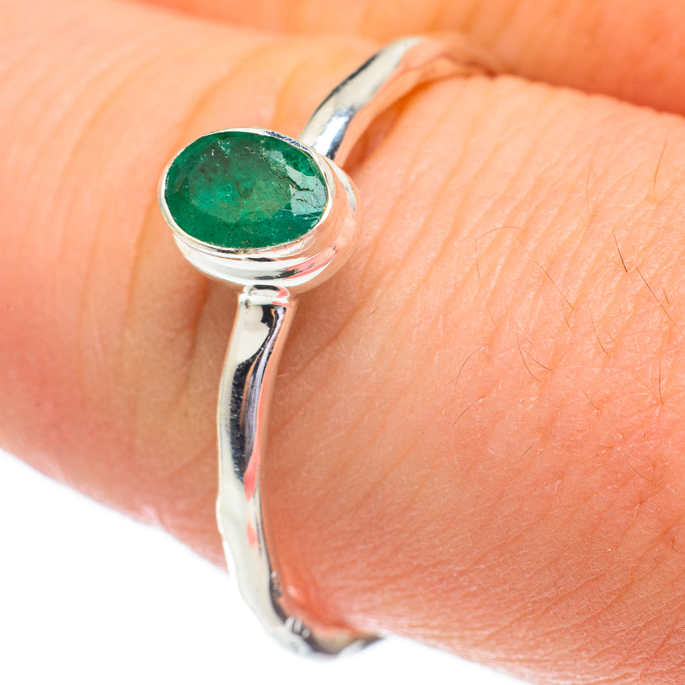 Zambian Emerald Rings handcrafted by Anasilvercos - RING61302