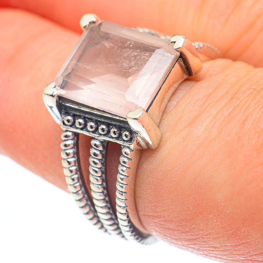 Rose Quartz Rings handcrafted by Anasilvercos - RING61303