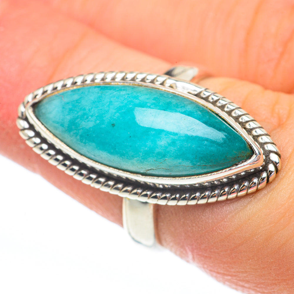 Peruvian Amazonite Rings handcrafted by Anasilvercos - RING61313