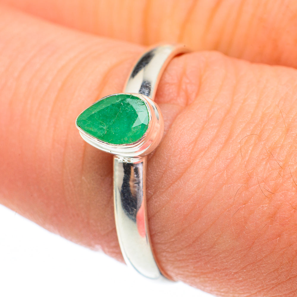 Zambian Emerald Rings handcrafted by Anasilvercos - RING61326