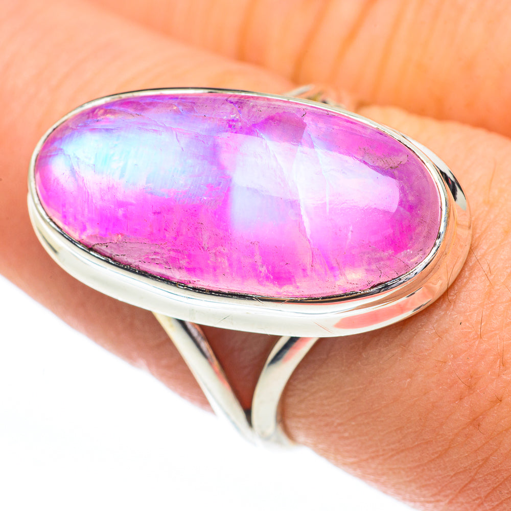 Pink Moonstone Rings handcrafted by Anasilvercos - RING61328
