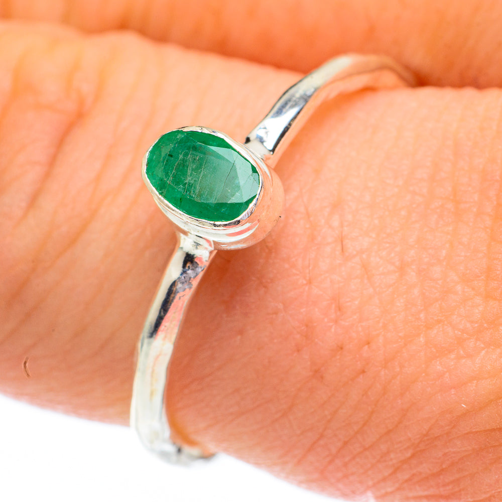 Zambian Emerald Rings handcrafted by Anasilvercos - RING61337
