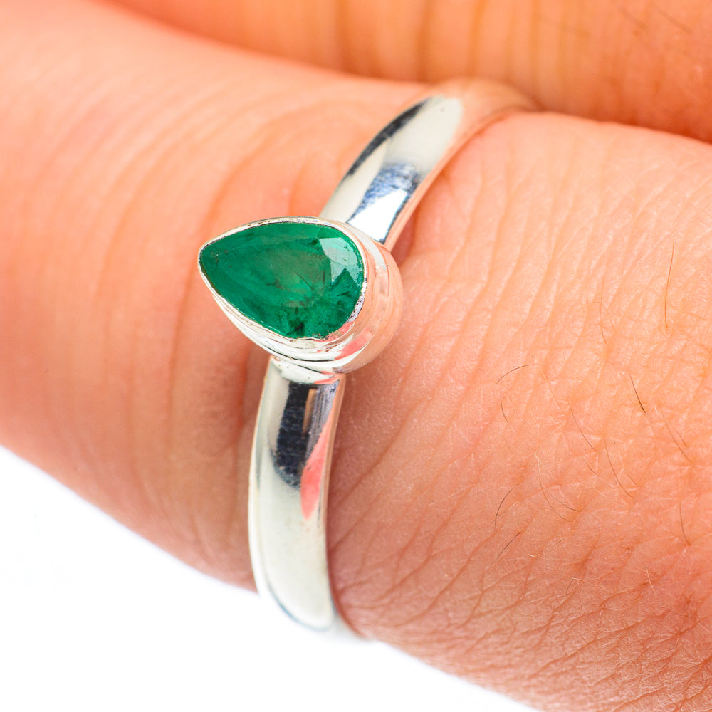 Zambian Emerald Rings handcrafted by Anasilvercos - RING61345