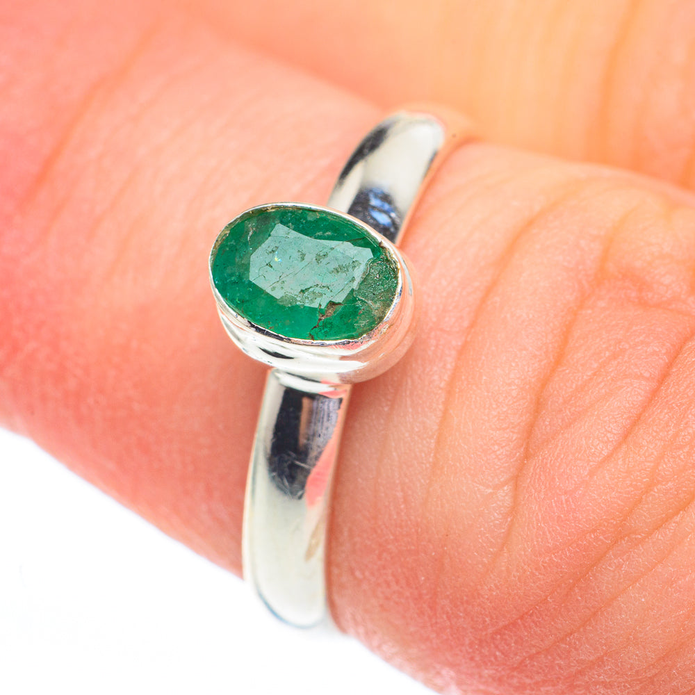 Zambian Emerald Rings handcrafted by Anasilvercos - RING61347