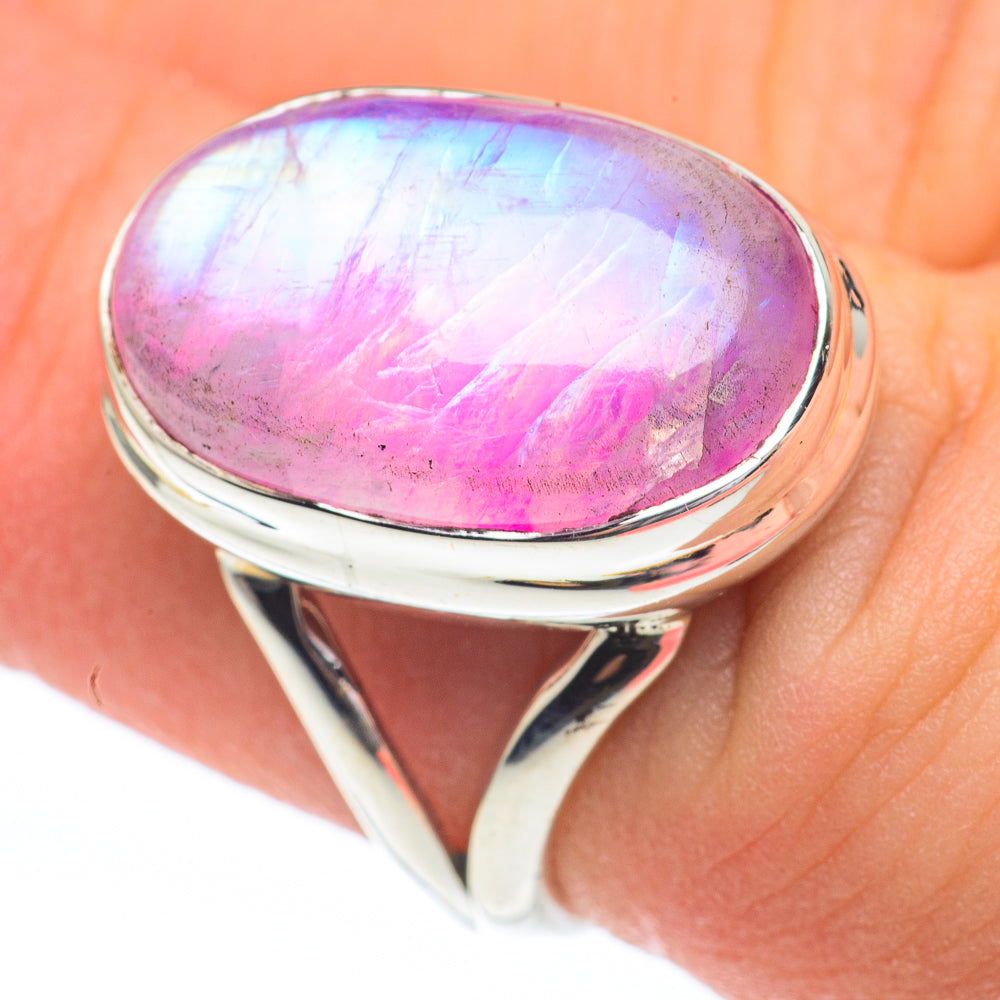 Pink Moonstone Rings handcrafted by Anasilvercos - RING61348