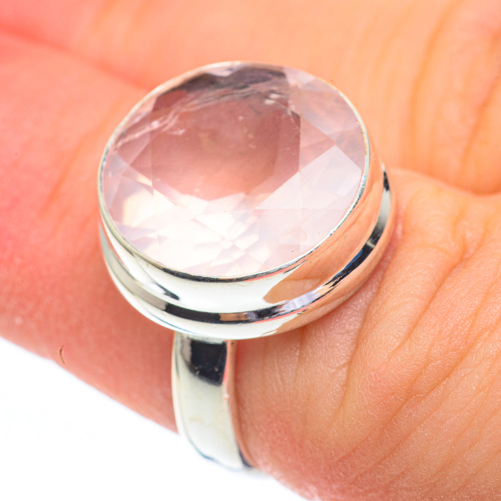 Rose Quartz Rings handcrafted by Anasilvercos - RING61349
