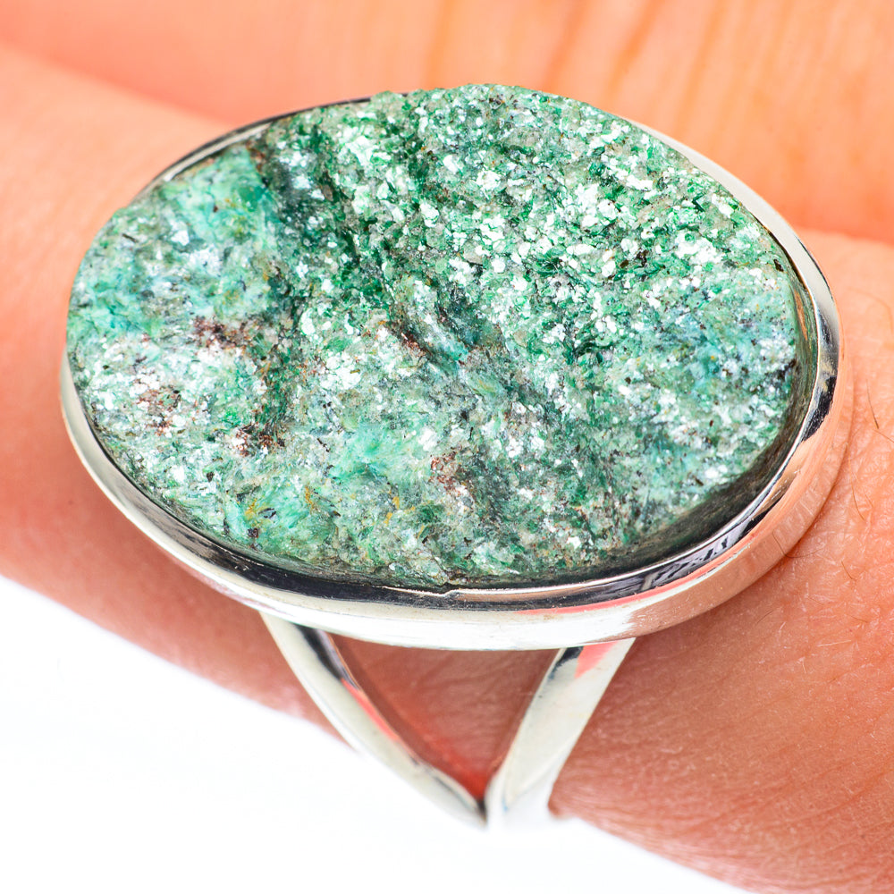 Green Fuchsite Rings handcrafted by Anasilvercos - RING61356