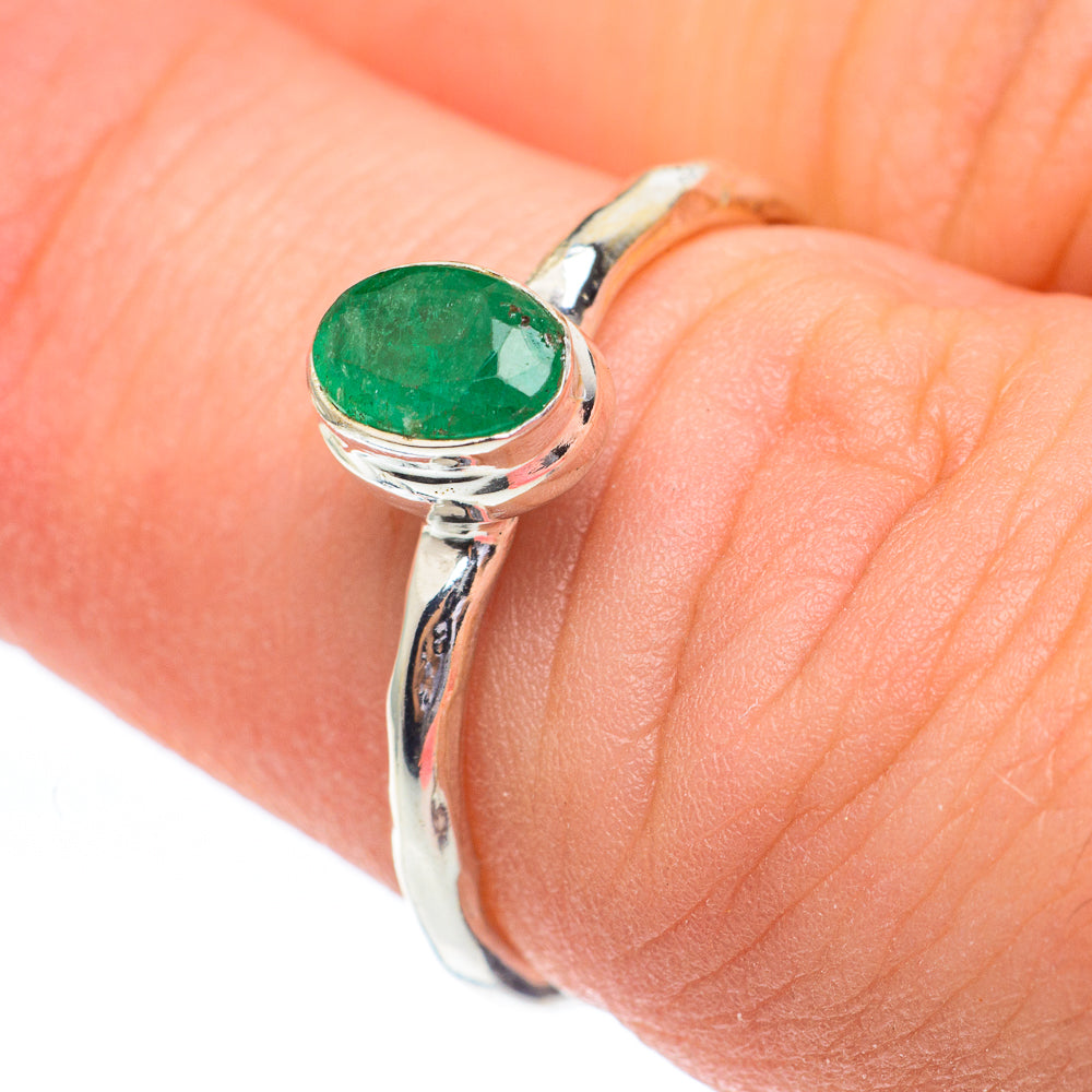 Zambian Emerald Rings handcrafted by Anasilvercos - RING61361