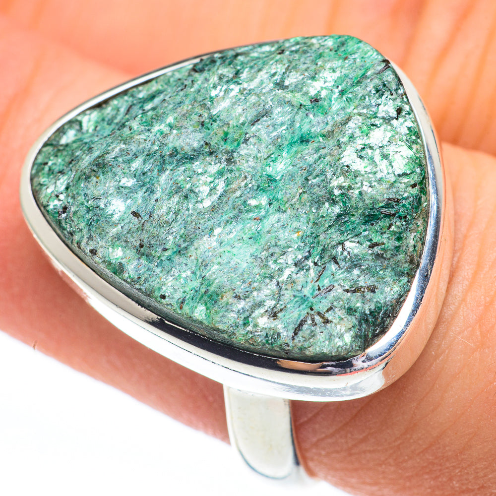 Green Fuchsite Rings handcrafted by Anasilvercos - RING61362