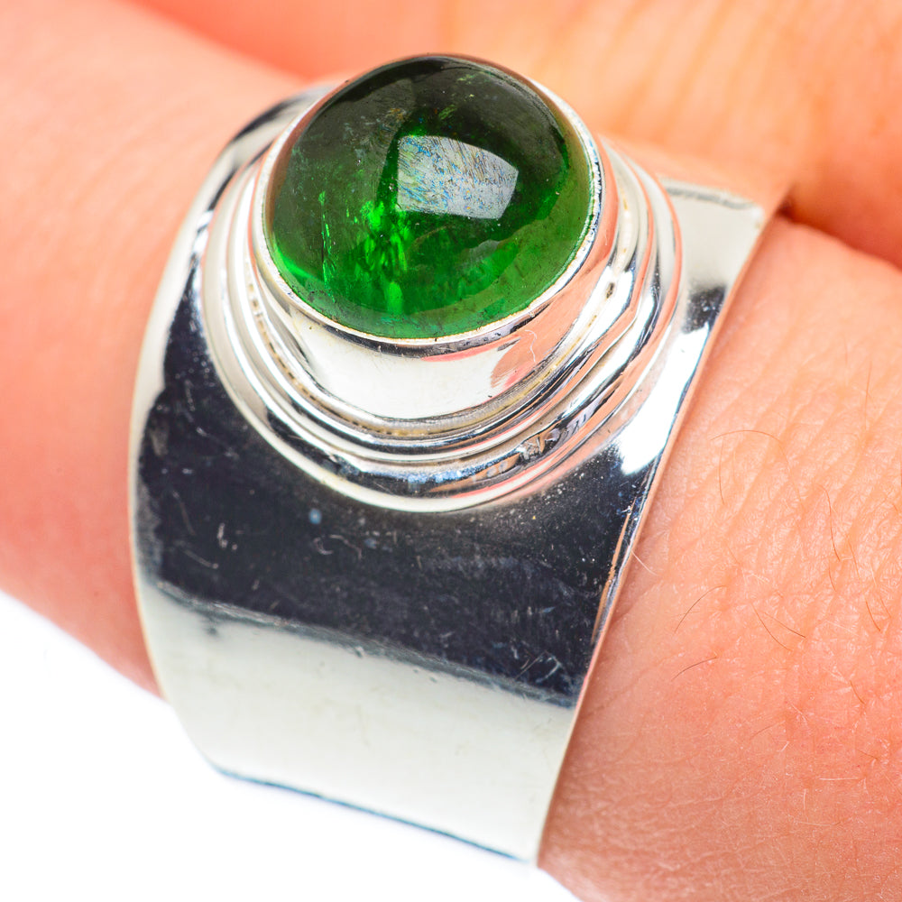 Green Tourmaline Rings handcrafted by Anasilvercos - RING61368