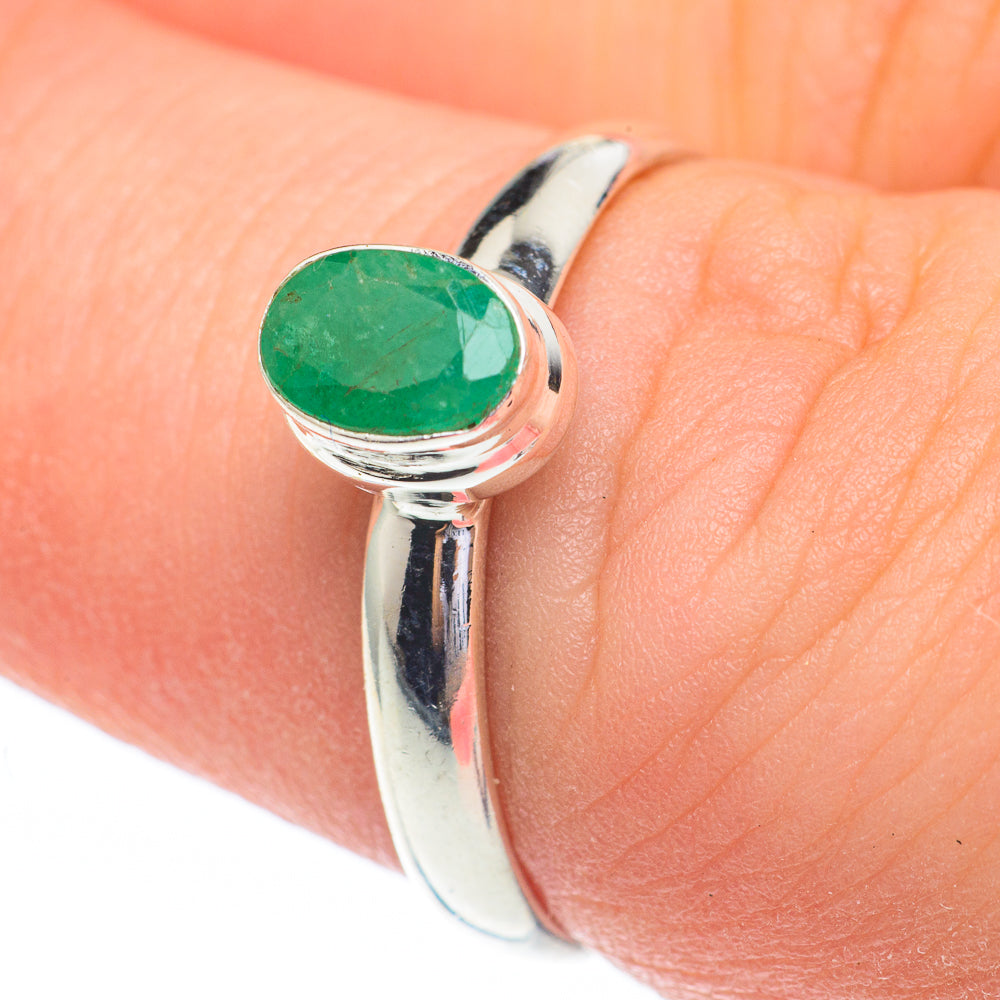 Zambian Emerald Rings handcrafted by Anasilvercos - RING61379