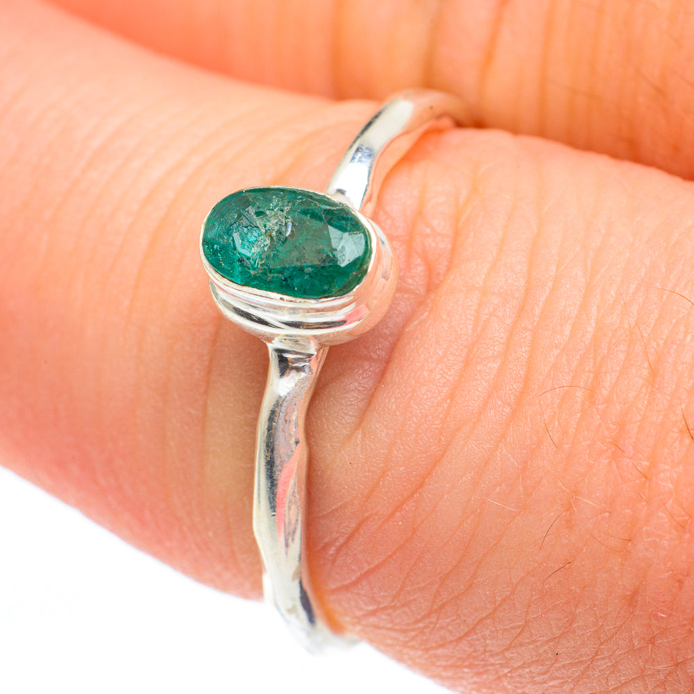Zambian Emerald Rings handcrafted by Anasilvercos - RING61382