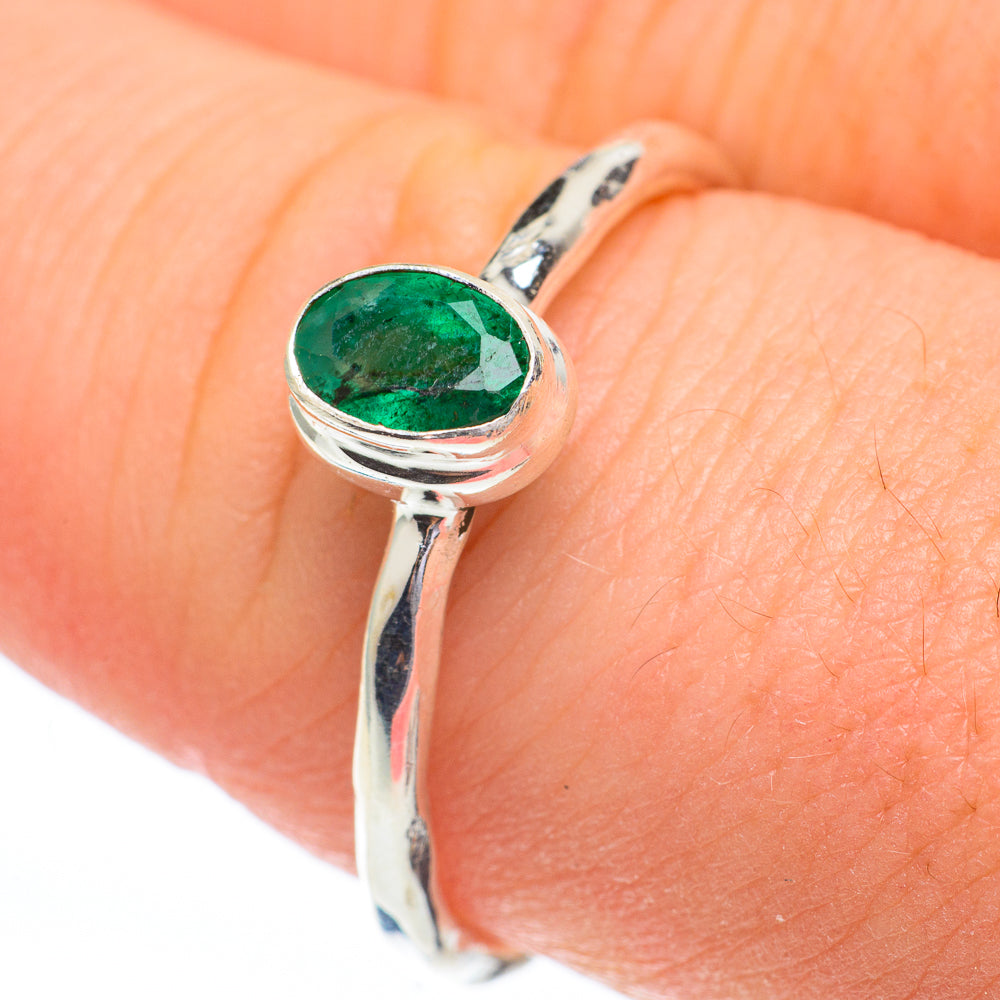 Zambian Emerald Rings handcrafted by Anasilvercos - RING61385