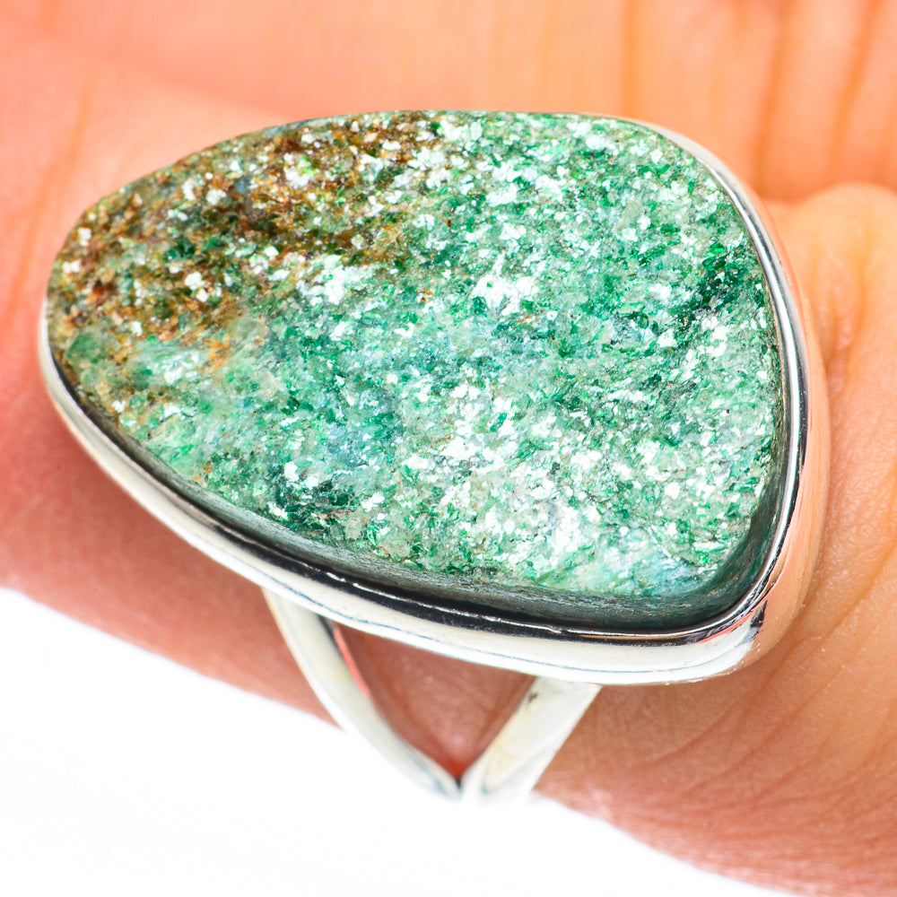 Green Fuchsite Rings handcrafted by Anasilvercos - RING61386
